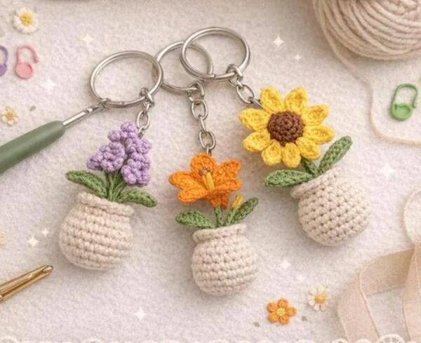 Flower Pot Keychains